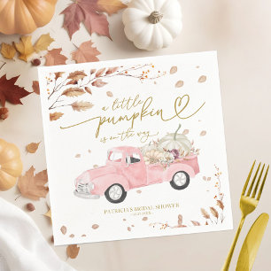 Servilleta De Papel Una Calabaza Está En Camino Chica Baby Shower