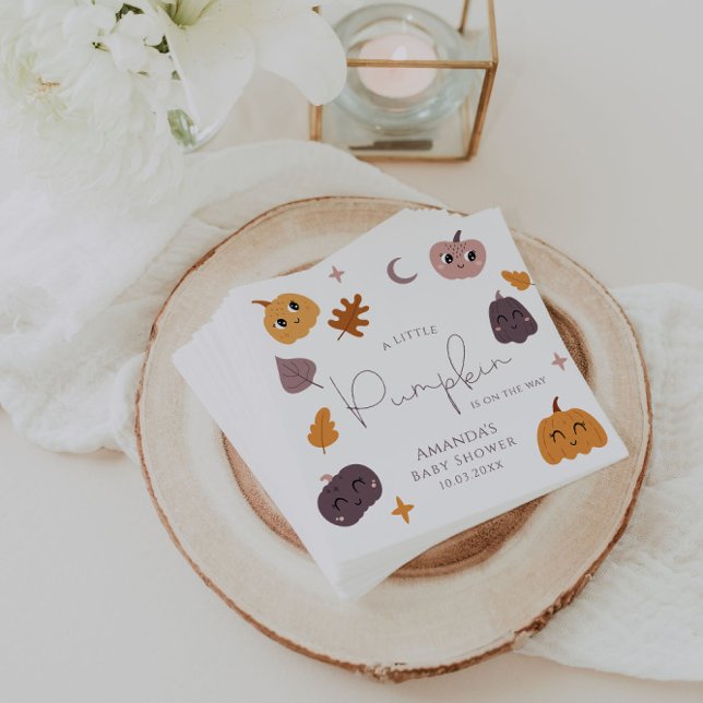 Servilleta De Papel Una Calabaza Está En Camino De Baby Shower (Subido por el creador)