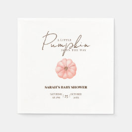 Servilleta De Papel Una Calabaza Está En Camino De Baby Shower
