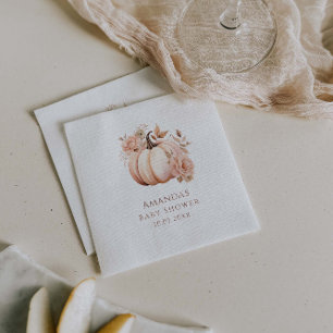 Servilleta De Papel Una Calabaza Está En Camino De Caer En Baby Shower