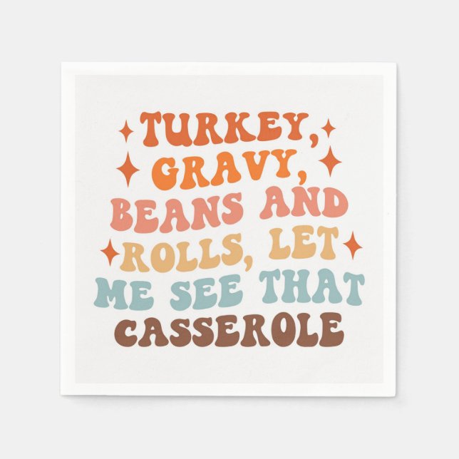 Servilleta De Papel Una cena retro de Acción de Gracias (Anverso)