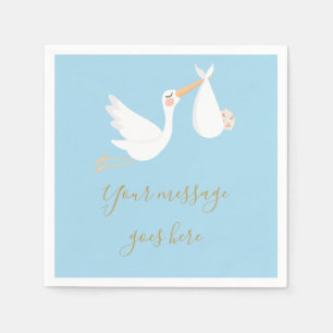Servilleta De Papel Una cigüeña de entrega especial para baby shower
