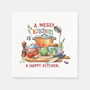 Servilleta De Papel Una Cocina Desordenada Es Una Cocina Feliz
