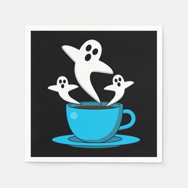 Servilleta De Papel Una copa de café para fumar fantasma (Anverso)