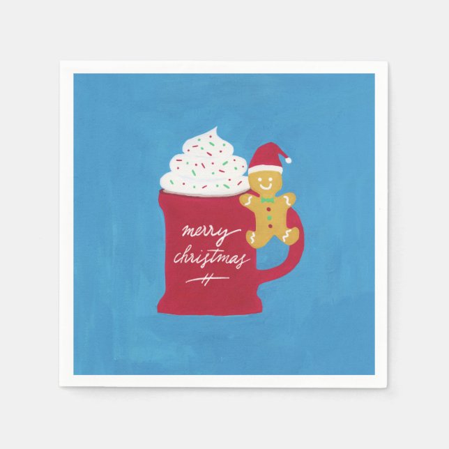 Servilleta De Papel Una Copa de Feliz Navidad (Anverso)