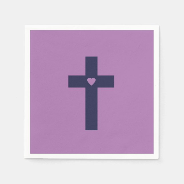 Servilleta De Papel Una cruz con corazón (Anverso)