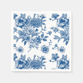 Servilleta De Papel Una ducha de novia azul chinoiserie azul