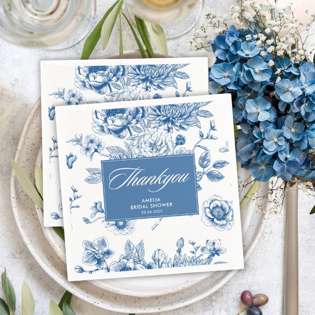 Servilleta De Papel Una ducha de novia azul chinoiserie azul (Subido por el creador)