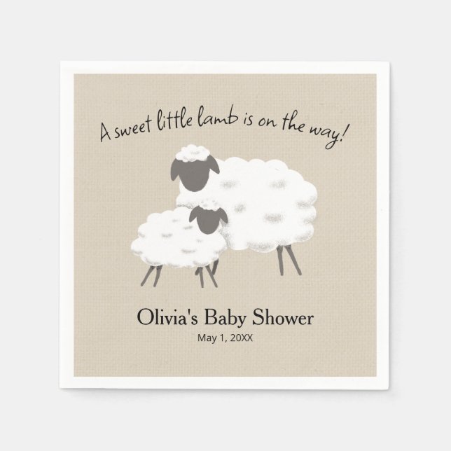 Servilleta De Papel Una ducha dulce de la bahía de cordero (Anverso)