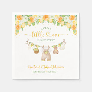 Servilleta De Papel Una dulce y pequeña lluvia de limón cítrico floral