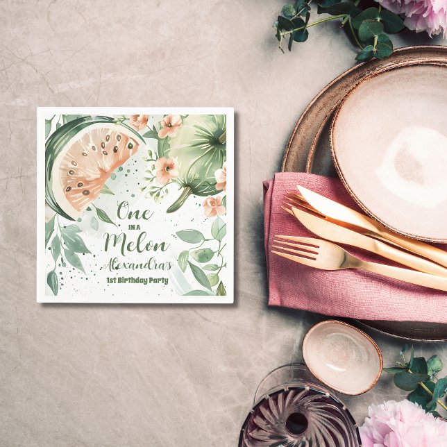 Servilleta De Papel Una en una sandía de melón melón Melón Primer cump (Subido por el creador)