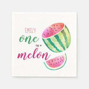 Servilleta De Papel Una en una sandía tropical de melón Melón rosa