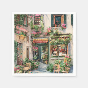 Servilleta De Papel Una escena callejera italiana Serie de diseño de e