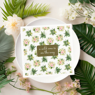Servilleta De Papel Una fiera está en camino Jungle Baby Shower