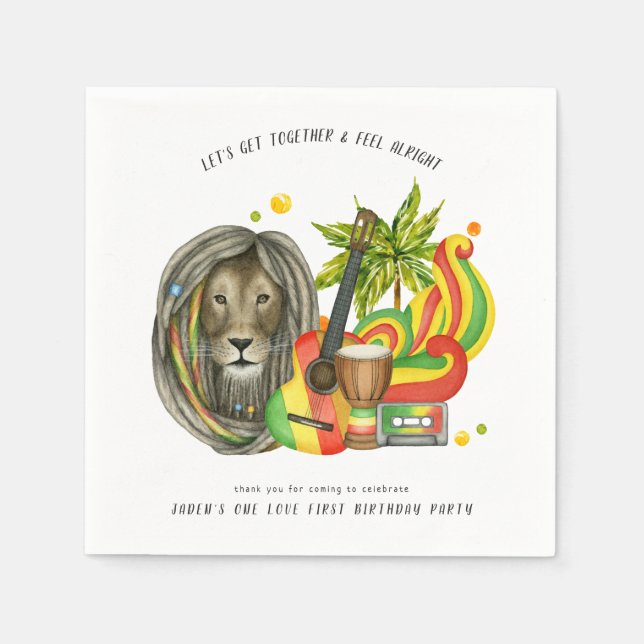 Servilleta De Papel Una fiesta de amor por el primer cumpleaños (Anverso)