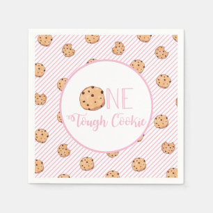 Servilleta De Papel Una Galleta Dura Cumpleaños de Leche Rosa y Gallet