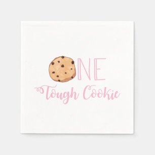 Servilleta De Papel Una Galleta Dura Leche Rosa y Galletas Cumpleaños