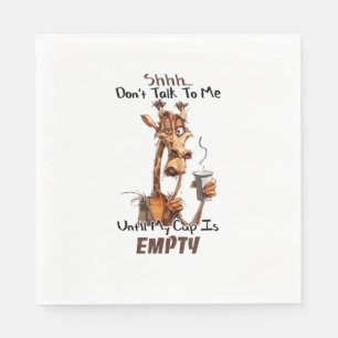 Servilleta De Papel Una Giraffe Fría Con Una Taza De Café