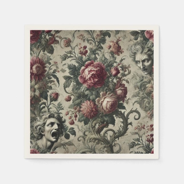 Servilleta De Papel 🌹 Una herencia hueca – Victoriano gótico (Anverso)