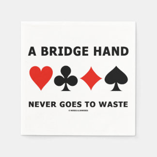Servilleta De Papel Una Mano de Bridge Nunca se Desperdicia Palos de C