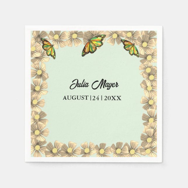 Servilleta De Papel Una Mariposa Pequeña Está En Camino Del Bebé Flora (Anverso)