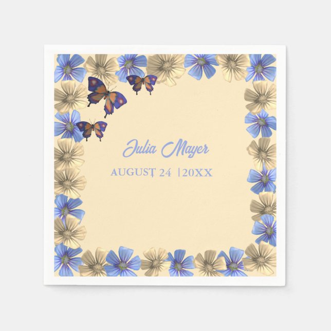 Servilleta De Papel Una Mariposa Pequeña Está En Camino Del Bebé Flora (Anverso)