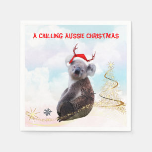 Servilleta De Papel Una navidad australiana escalofriante con koala 