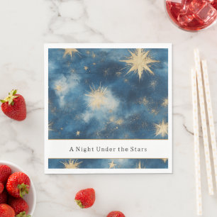 Servilleta De Papel Una Noche Bajo las Estrellas Boda Azul Celeste