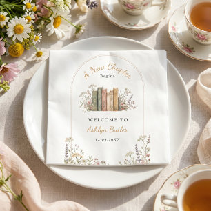 Servilleta De Papel Una Nueva Etapa Comienza Chic Libro Plantilla Dora
