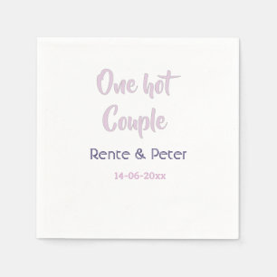 Servilleta De Papel Una pareja caliente agregar nombre pastel retro mo