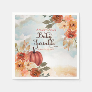 Servilleta De Papel Una pequeña calabaza   Chica floral Baby Sprinkle
