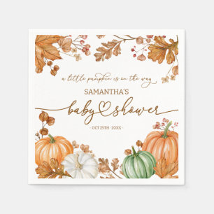 Servilleta De Papel Una pequeña calabaza de otoño Baby Shower Hojas y 