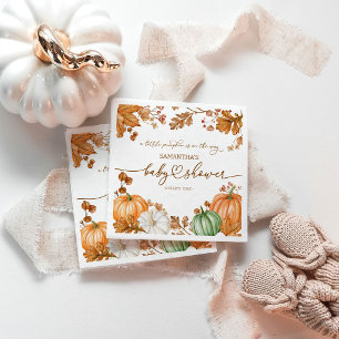 Servilleta De Papel Una pequeña calabaza de otoño Baby Shower Hojas y