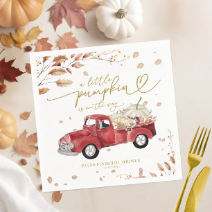 Servilleta De Papel Una pequeña calabaza está en camino Baby Shower