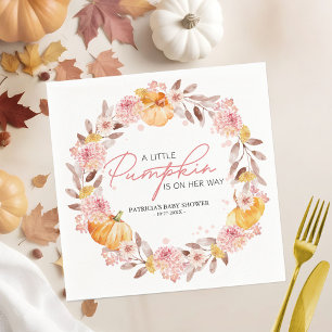 Servilleta De Papel Una pequeña calabaza está en camino Baby Shower