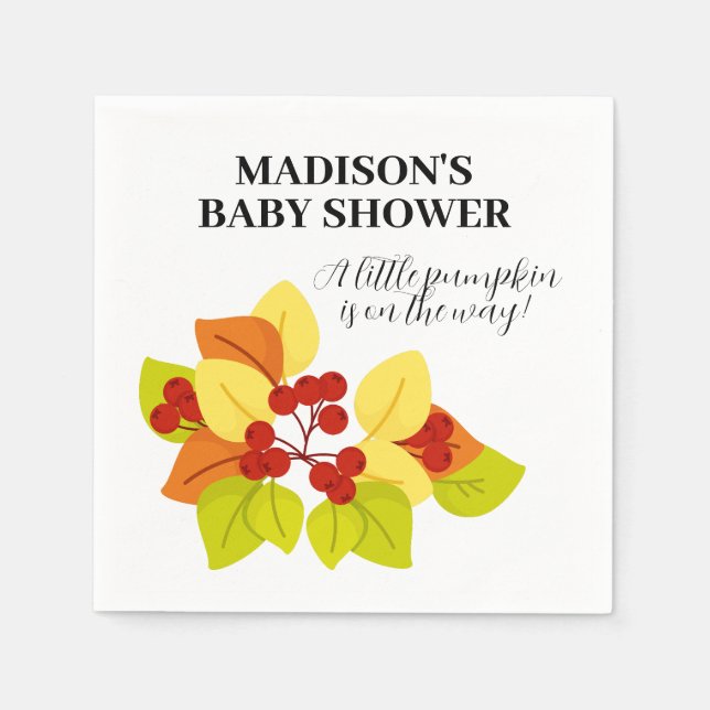 Servilleta De Papel Una pequeña calabaza está en la ruta de otoño para (Anverso)