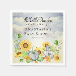 Servilleta De Papel Una pequeña calabaza | Sunflowers Boy Baby Shower