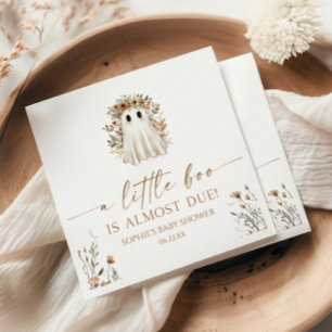 Servilleta De Papel Una pequeña ducha de bebé boho fantasma flor silve
