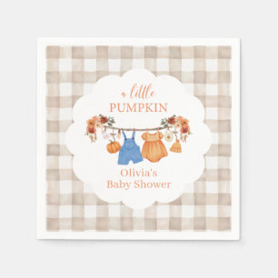 Servilleta De Papel Una pequeña ducha de bebé de calabaza de otoño
