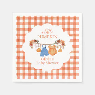 Servilleta De Papel Una pequeña ducha de bebé de calabaza de otoño