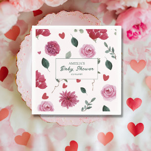 Servilleta De Papel Una pequeña ducha valentina floral de bebé