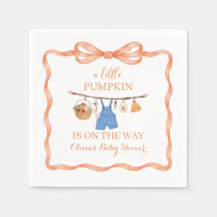 Servilleta De Papel Una pequeña invitación de baby shower de otoño par