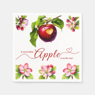 Servilleta De Papel Una pequeña manzana está en camino Baby Shower d