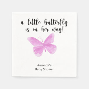 Servilleta De Papel Una pequeña mariposa está en camino Baby Shower