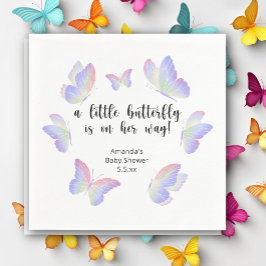 Servilleta De Papel Una pequeña mariposa está en camino Baby Shower