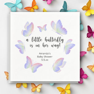 Servilleta De Papel Una pequeña mariposa está en camino Baby Shower