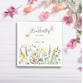 Servilleta De Papel Una pequeña mariposa floral de papel de Baby Showe