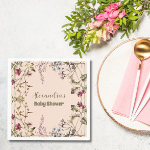 Servilleta De Papel Una pequeña niña de flor silvestre Baby Shower