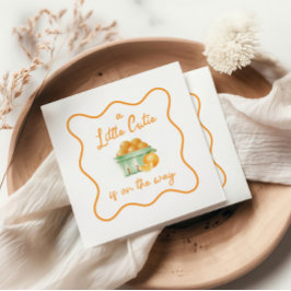 Servilleta De Papel Una pequeña y linda ducha de bebé naranja