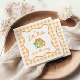 Servilleta De Papel Una pequeña y linda ducha de bebé naranja